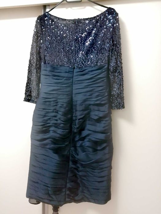 Rochie de seara eDressit S eleganta satin si bumbac cu paiete cu DEFECT