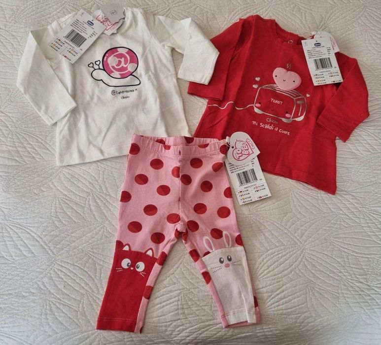 Бебешки нови дрешки за момиче Chicco 3-6 месеца, 62 см