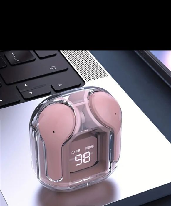 Безжични слушалки розово и в  бяло