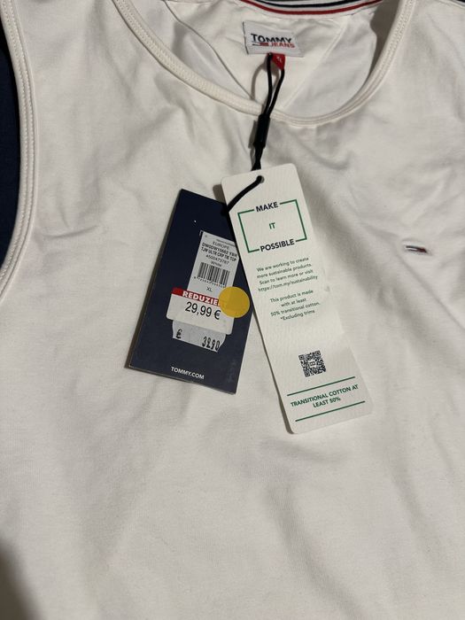 Къс кроп топ TOMMY HILFIGER бял XL