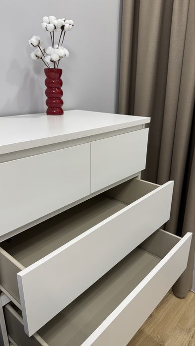 Комод IKEA Мальм, 80x48x123 см, белый