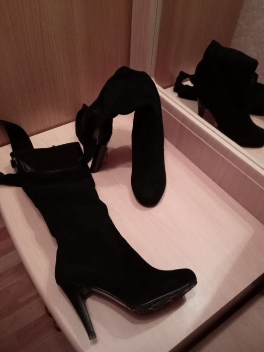 Сапоги зимние на каблуке