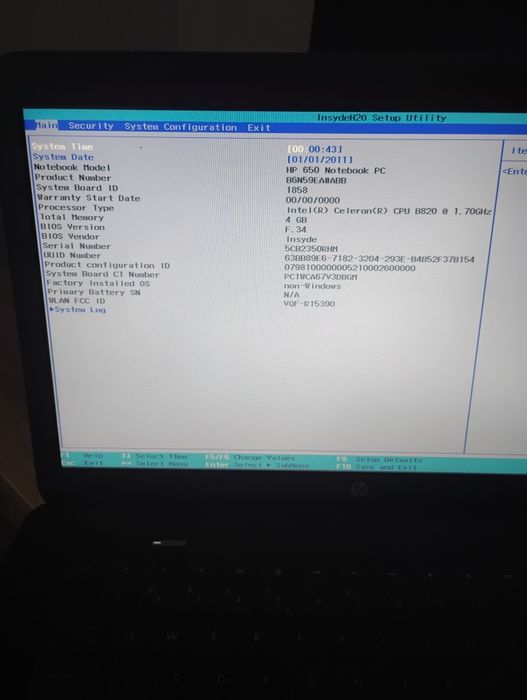 Laptop hp 650 piese