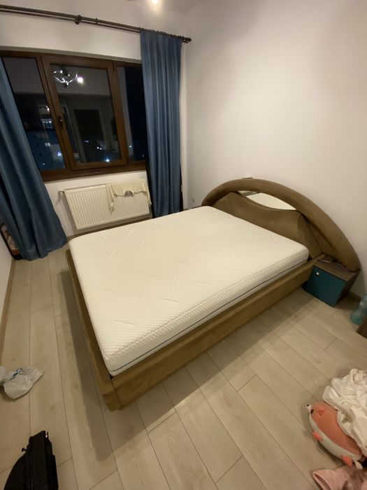 Pat cu somiera si saltea cu spuma memorie (se vand si separat)