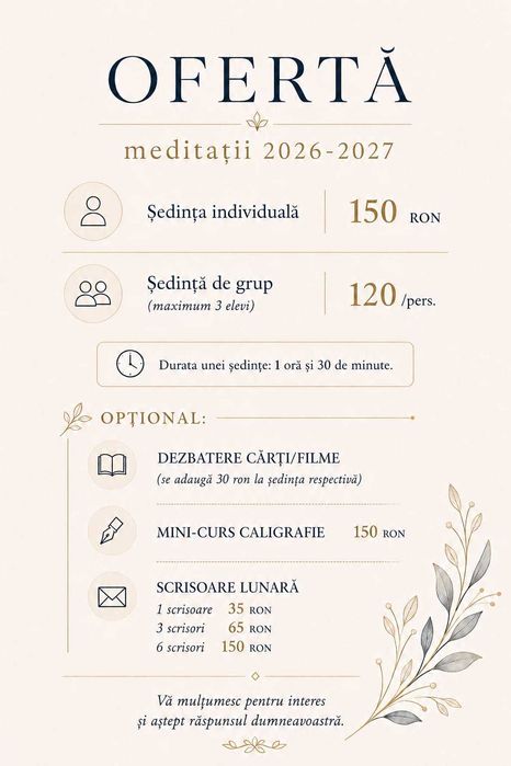 Meditatii limba română online