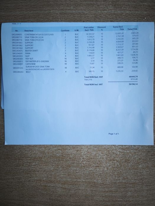 Vand toba bătătoare cu grătar combină Laverda M306
