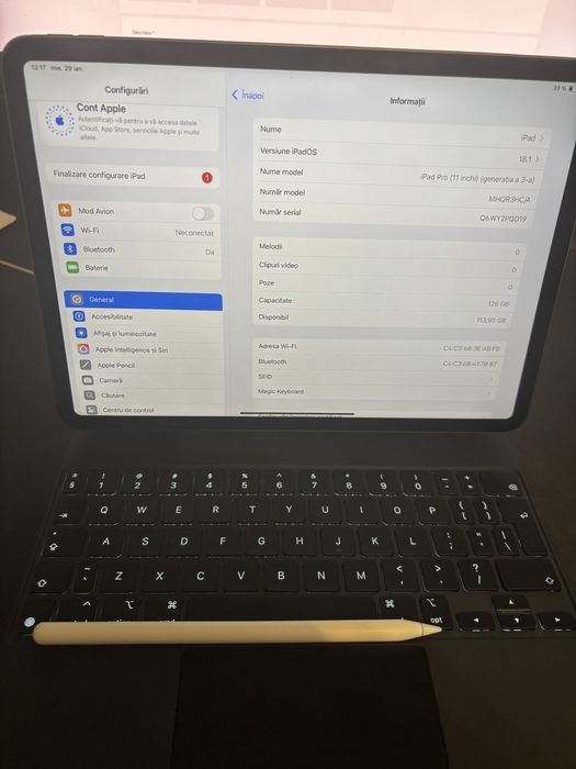 Tastatura si creion pentru tableta Apple