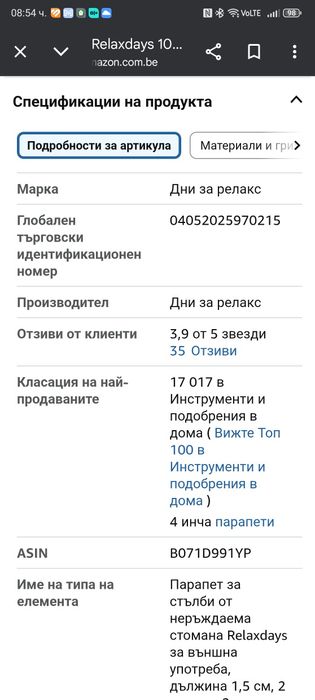 Парапет за стълби или тераса