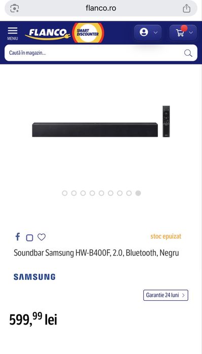 Soundbar Samsung HW-B400F NOU garantie