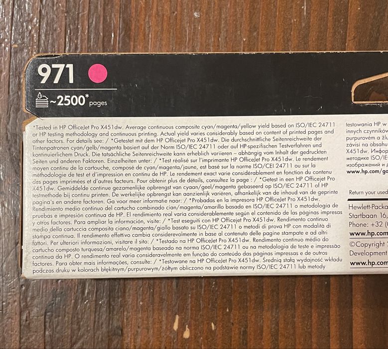 HP Cartus Original 971 Magenta