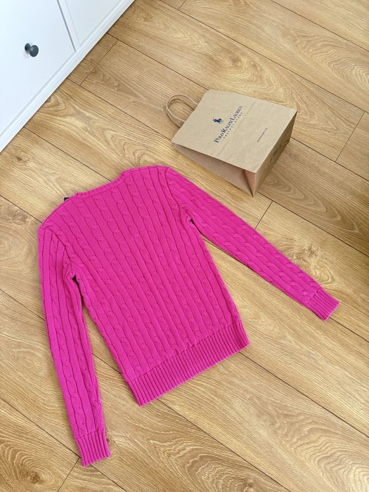 ново Polo Ralph Lauren розов пуловер cable knit 100% памук