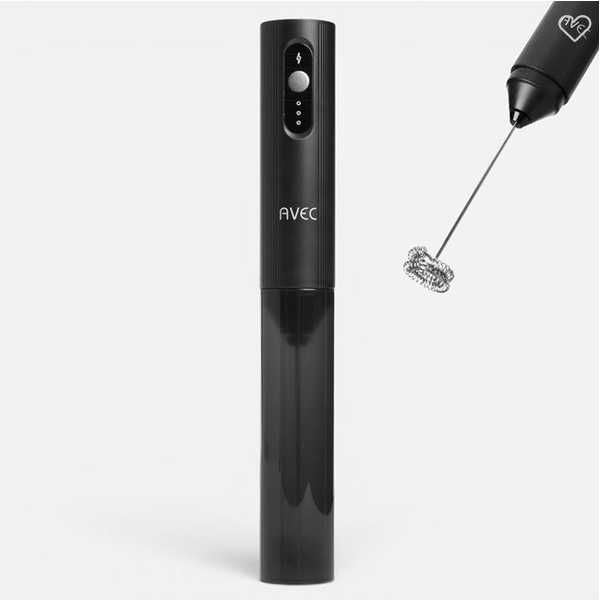 Презареждащ ръчен миксер за фрапе Mercado Trade,  USB, Черен