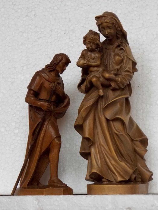 statuete sculptura lemn arta veche figurine catolice religioase icoane