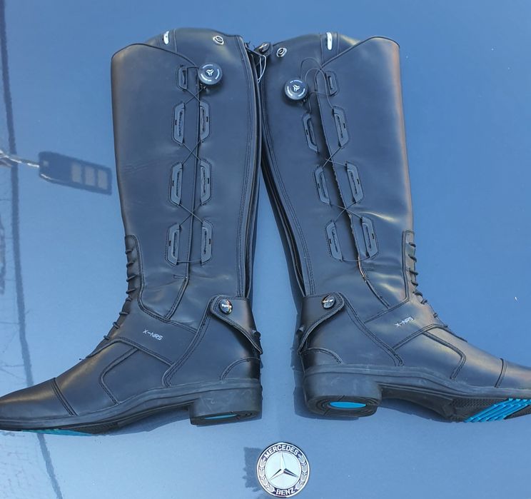 Cizme calarie echitatie din piele cu boa