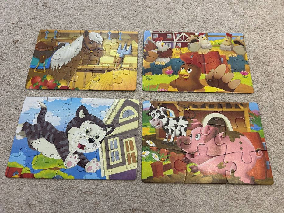 Set 3 puzzle-uri, copii 3 ani+