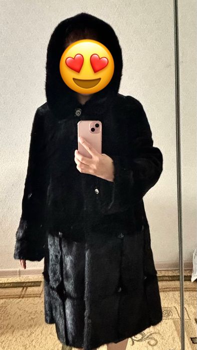 Норковая шуба“черный бриллиант”