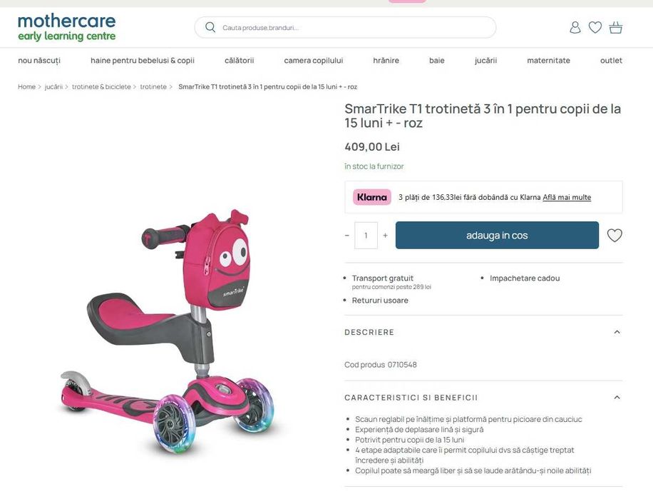 SmarTrike T1 trotinetă 3 în 1 pentru copii de la 15 luni