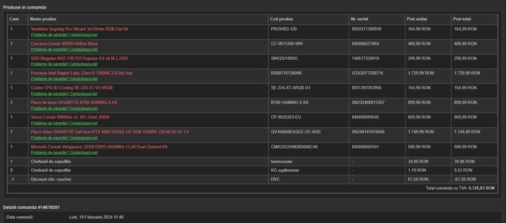 PC GAMING RTX 4060 / I5 13600K / 32 GB DDR5