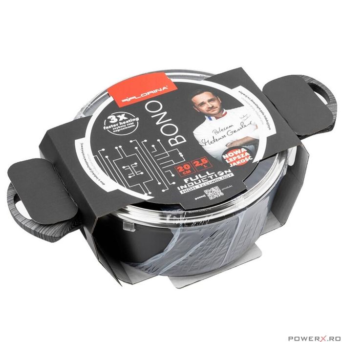 Oala cu capac, invelis antiaderent si manere din bachelit, 20cm, 2.5l,