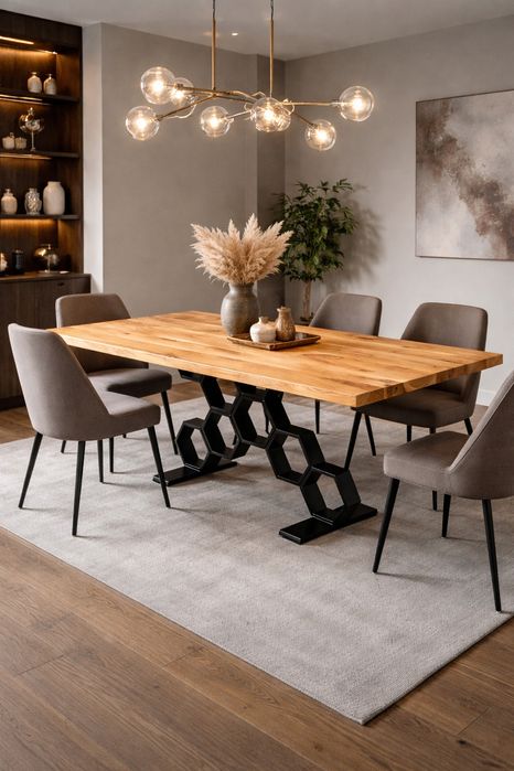 Masa dining-stejar masiv&otel