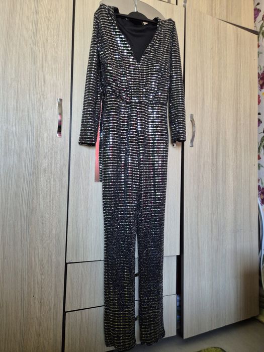 Salopetă argintie de ocazie