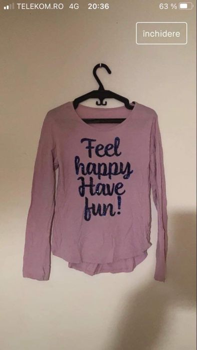 Bluza Benetton roz cu imprimeu noua