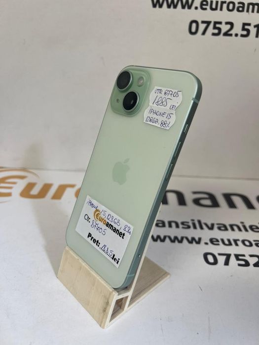 Telefon mobil Apple iPhone 15, 128GB, Baterie 88% -T-