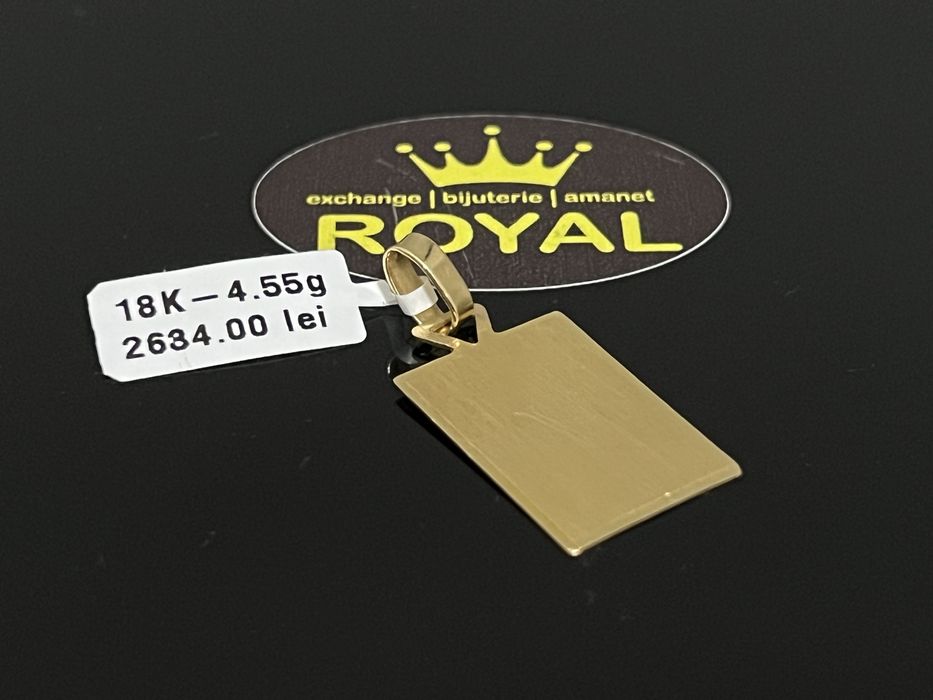 Bijuteria Royal CB : Plăcuță initiala V aur 18K 750   4,55 grame