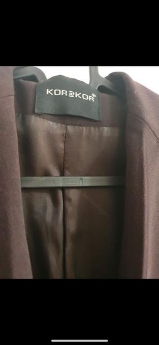 Costum sacou pantaloni noi dama maro si negru