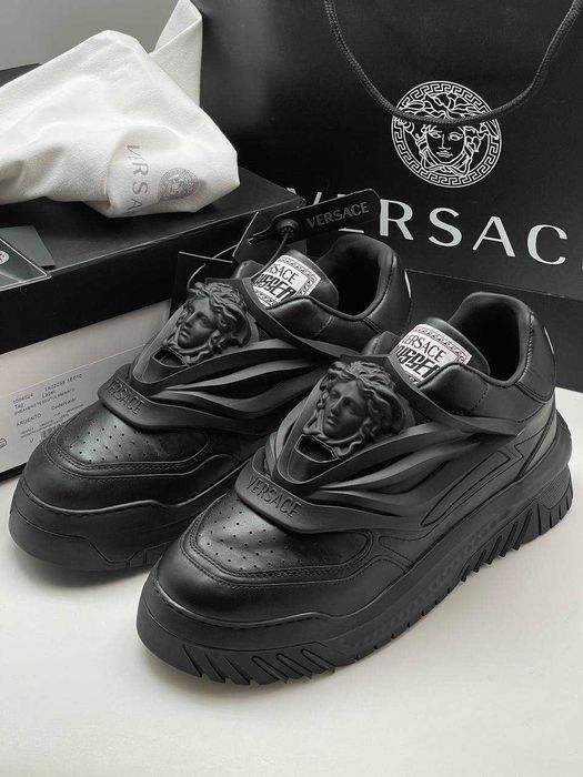 >-  TOATE MĂRIMILE DISPONIBILE IMEDIAT -< Sneakers high top - adidași bărbați Versace Odissea Black trend vara 2026