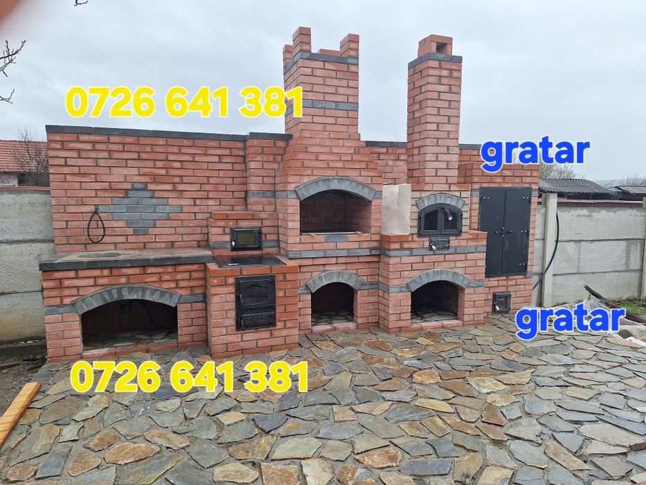 Gratar rustic de cărămidă plita țărănească cuptor de pâine afumături