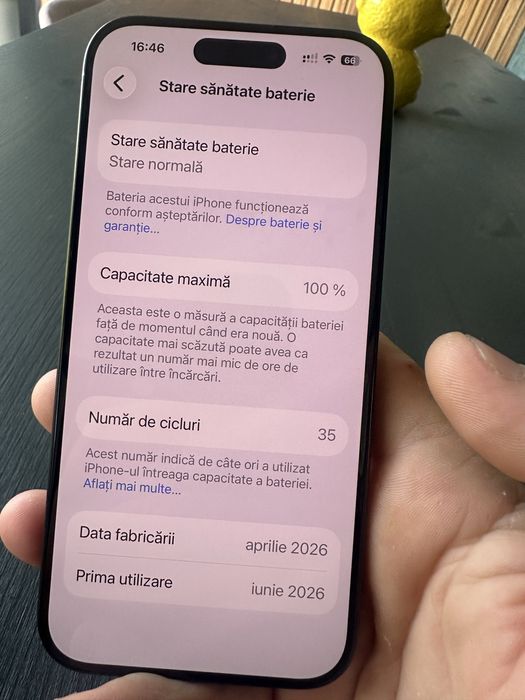 Vand/Schimb Iphone 15Pro Black Titanium 128G - ca nou