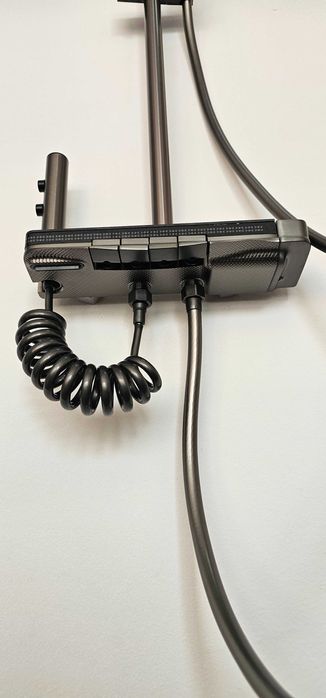 Set Dus Baterie SMART Afisaj LED cu Sticla Gri Antracit/Alb-Chrome