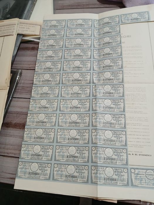 Acctiuni vechi de  vinzare perioada anilor 1940