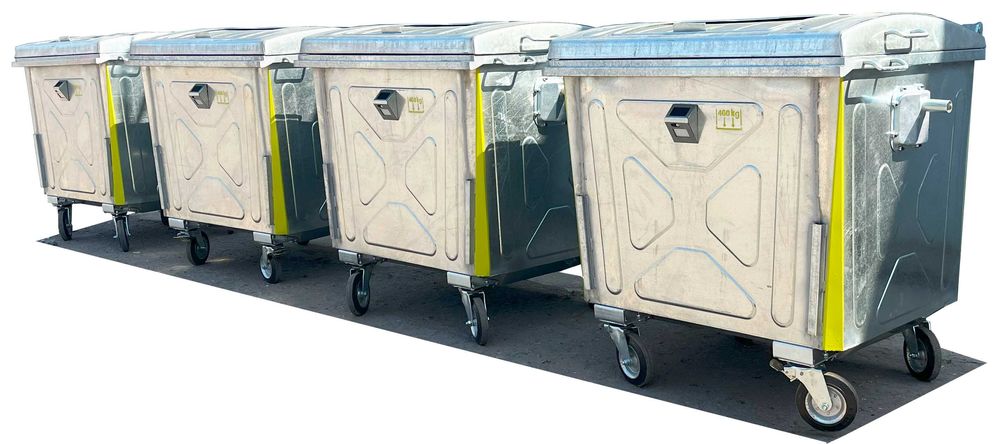 Мусорный  оцинкованный контейнер 1100L