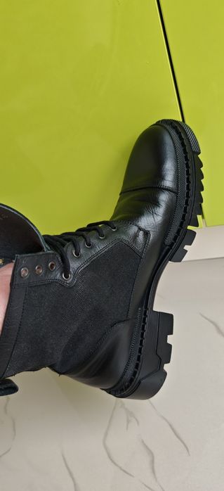 Bocanci tip army, Piele, Negri, 42.5