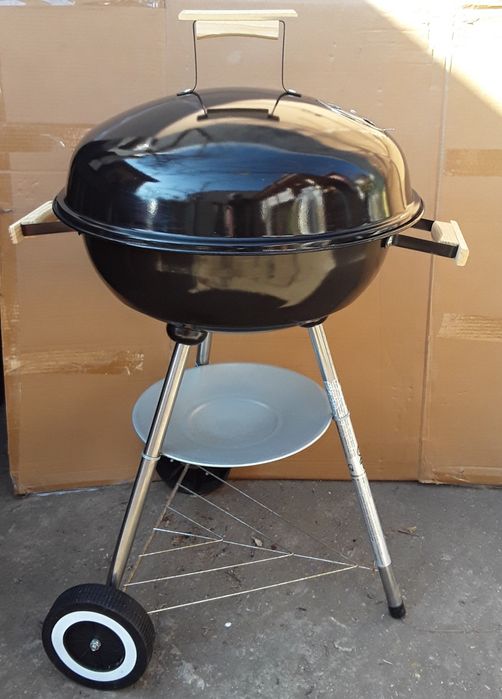 Gratar rotund ⊙ 47 cu roti si capac NOU+ Bonus perie pt gratar 100 Lei