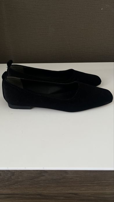 Балетки черные бархатные