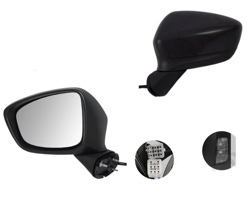 Oglinda exterioara Mazda Cx-5 (Ke), 03.2012-2014, stanga/dreapta, reglare electrica; grunduita; incalzita; geam asferic; cromat; pliere electrica; 8 pini; cu LED indicator; cu functie detectie unghi mort