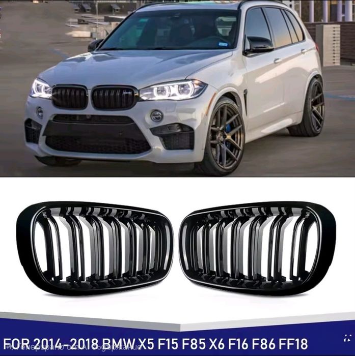 Бъбреци двойни гланц за BMW X5 Х6 F15 F16 (2013–2018) – Черен гланц Бмв Ф15 Ф16