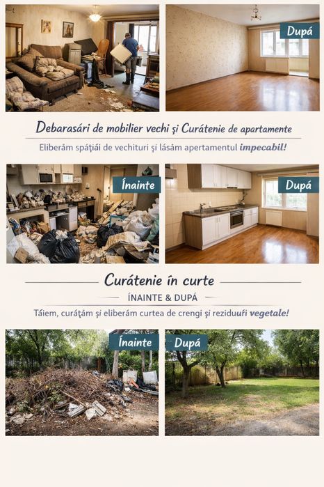 Debarasam apartamente pivnite case subosluri etc