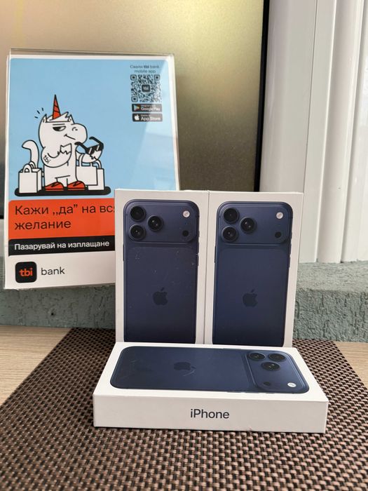 НОВ 1TB iPhone 17Pro Max Лизинг от 65Е/м blue silver Orange ГАР 1000GB