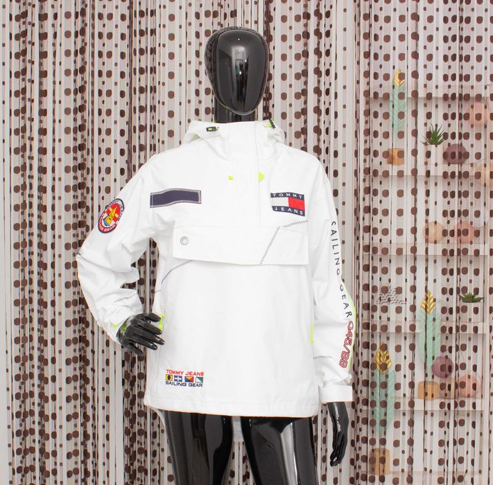 Tommy Jeans Оригинално дамско яке пуловер бяло овързайз худи XS