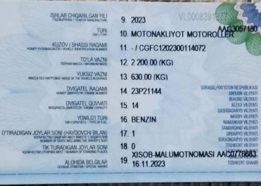 CAVALO Muravey benzinli