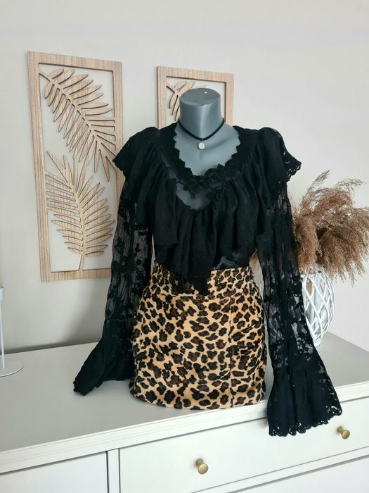 Fusta talie inalta animal print