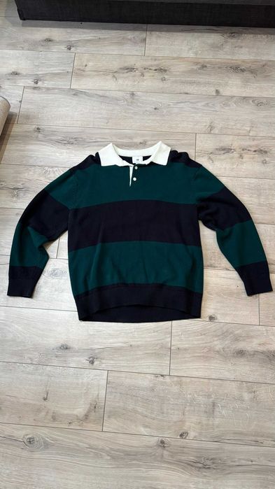 Мъжки пуловер с яка размер M relaxed fit