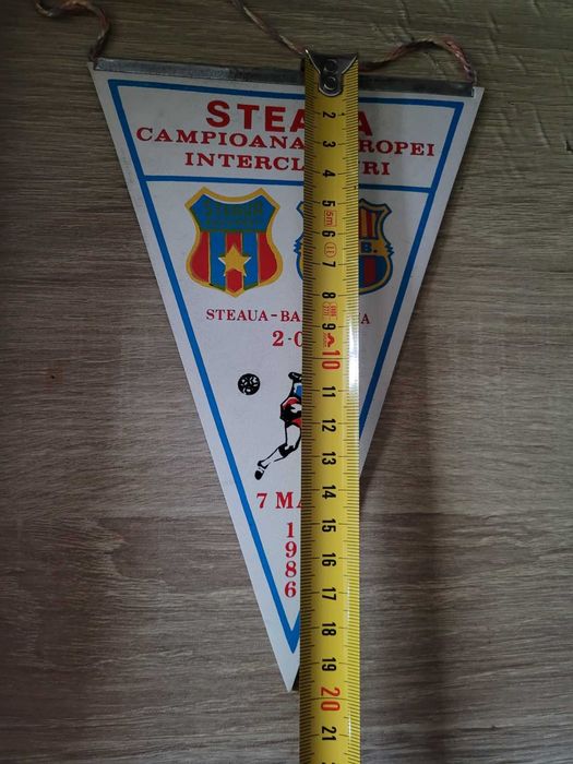 Fanion Steaua Bucuresti vs. Barcelona - finala Sevilla 1986 (legendar)