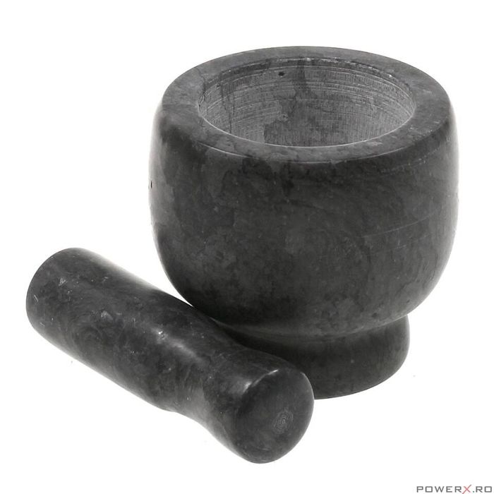 Mojar cu pistil din marmura, 10x10 cm negru, Kinghoff