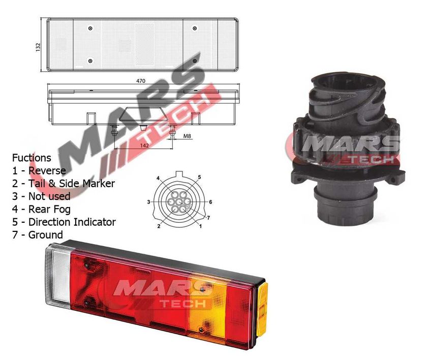 Стоп за ДАФ ХФ - ЦФ / DAF XF - CF 1993 - 2005 със странична букса