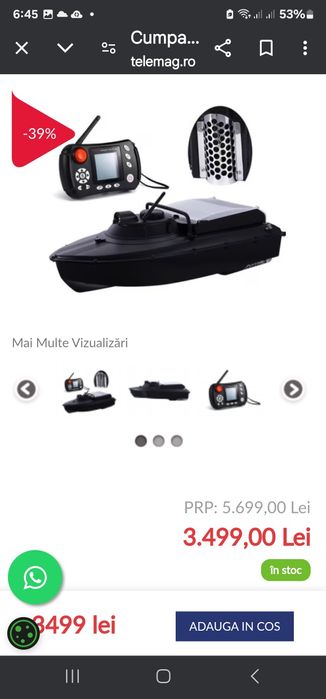 Barcuta navomodel plantat cu sonar incorporat